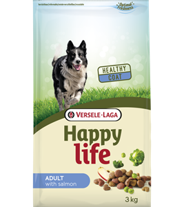 Croquettes Happy Life Adulte au saumon pour chien.