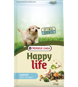 Croquettes Happy Life Junior au poulet pour chiot.