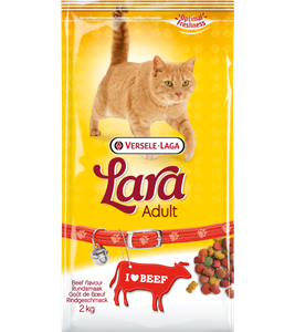 Croquettes économiques Lara Adulte au bœuf de 2 kg pour chat.