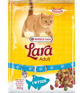 Croquettes économiques Lara Adulte au saumon pour chat.