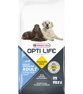 Croquettes Opti Life Stérilisé pour chien moyen et grand en surpoids.
