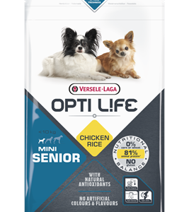 Croquettes Opti Life Senior au poulet pour chien âgé.