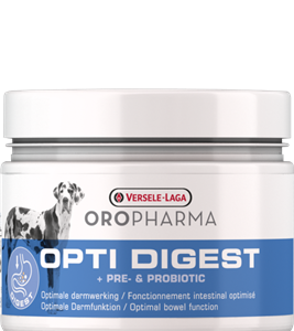 Complément alimentaire Opti Digest pour chien pour l'aide à la digestion et au transit intestinal.