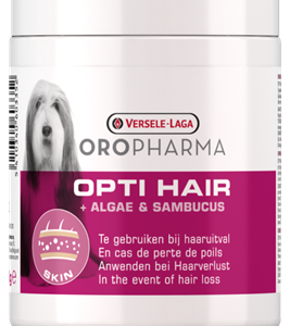 Complément alimentaire Opti Hair pour chien contre les démangeaisons et la perte de poils.