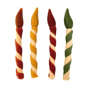 Lot de 4 bougies comestibles pour gâteau d'anniversaire de chien.