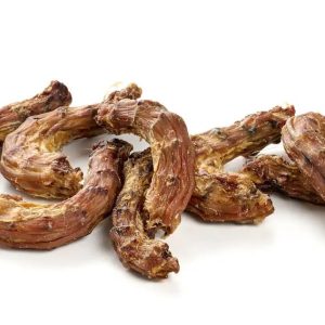 Sachet de 100g de cous de poulet séchés pour chien.