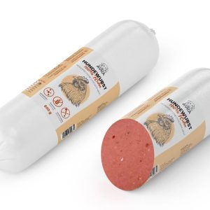 Saucisse de viande de poulet 200g pour chien.